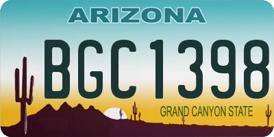 AZ license plate BGC1398