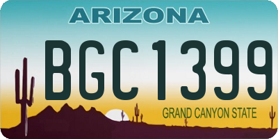 AZ license plate BGC1399