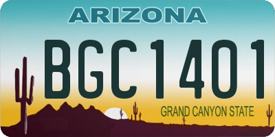 AZ license plate BGC1401