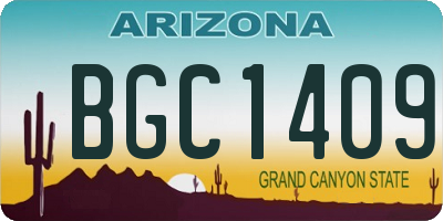AZ license plate BGC1409