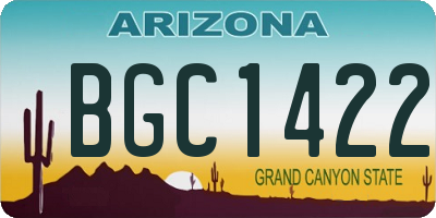 AZ license plate BGC1422