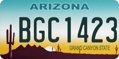 AZ license plate BGC1423