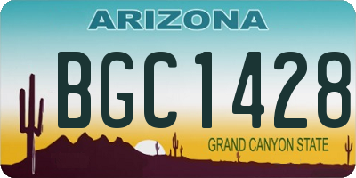 AZ license plate BGC1428