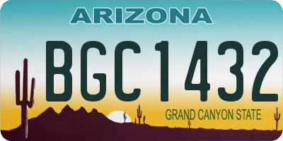 AZ license plate BGC1432