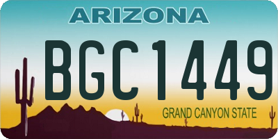 AZ license plate BGC1449