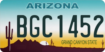 AZ license plate BGC1452