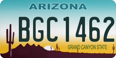 AZ license plate BGC1462