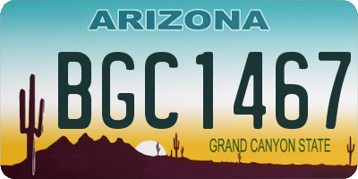 AZ license plate BGC1467