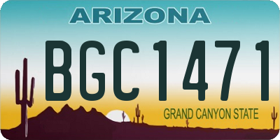 AZ license plate BGC1471