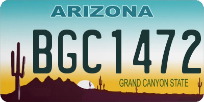 AZ license plate BGC1472