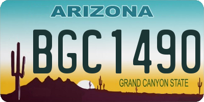 AZ license plate BGC1490