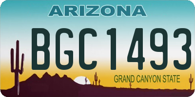 AZ license plate BGC1493