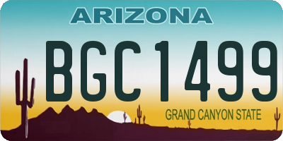AZ license plate BGC1499