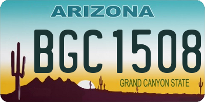 AZ license plate BGC1508