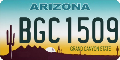 AZ license plate BGC1509