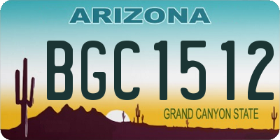 AZ license plate BGC1512