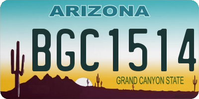 AZ license plate BGC1514