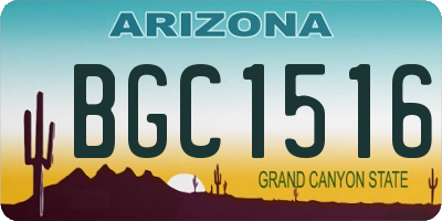 AZ license plate BGC1516