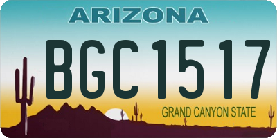 AZ license plate BGC1517