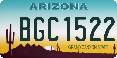 AZ license plate BGC1522