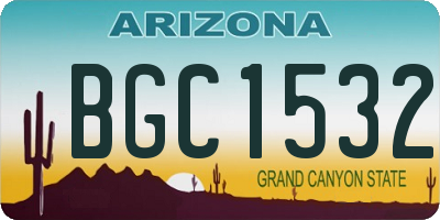 AZ license plate BGC1532