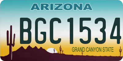 AZ license plate BGC1534