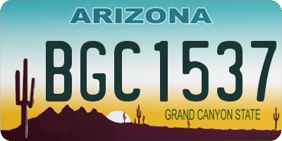 AZ license plate BGC1537