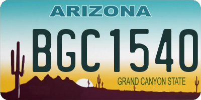 AZ license plate BGC1540