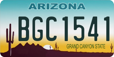 AZ license plate BGC1541
