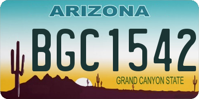 AZ license plate BGC1542