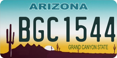 AZ license plate BGC1544