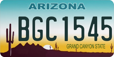 AZ license plate BGC1545