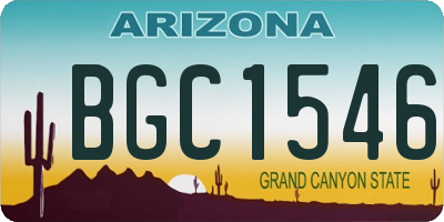 AZ license plate BGC1546