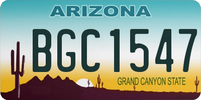 AZ license plate BGC1547