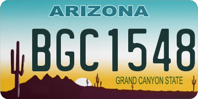 AZ license plate BGC1548