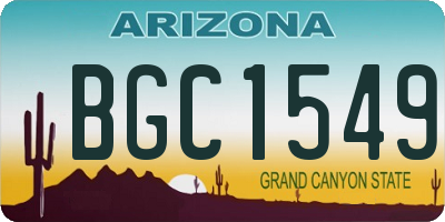 AZ license plate BGC1549