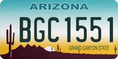 AZ license plate BGC1551