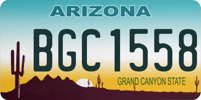 AZ license plate BGC1558