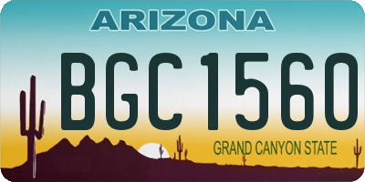 AZ license plate BGC1560