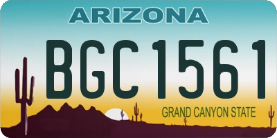 AZ license plate BGC1561