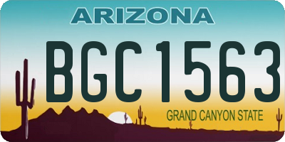 AZ license plate BGC1563