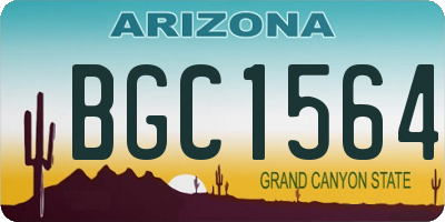 AZ license plate BGC1564