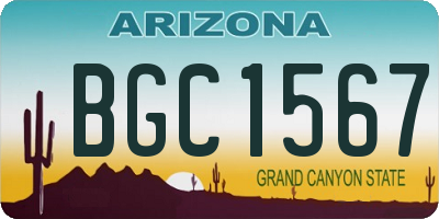 AZ license plate BGC1567