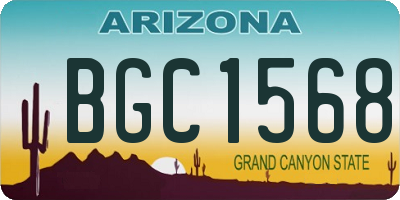 AZ license plate BGC1568