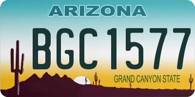 AZ license plate BGC1577