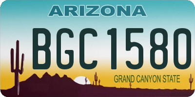 AZ license plate BGC1580