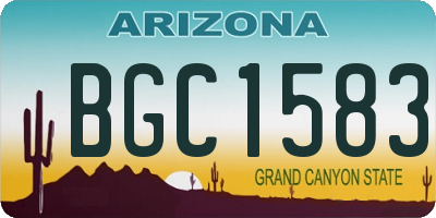 AZ license plate BGC1583