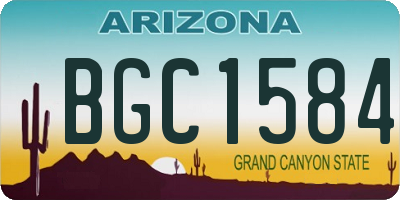 AZ license plate BGC1584