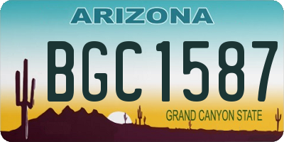AZ license plate BGC1587