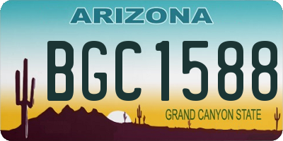 AZ license plate BGC1588